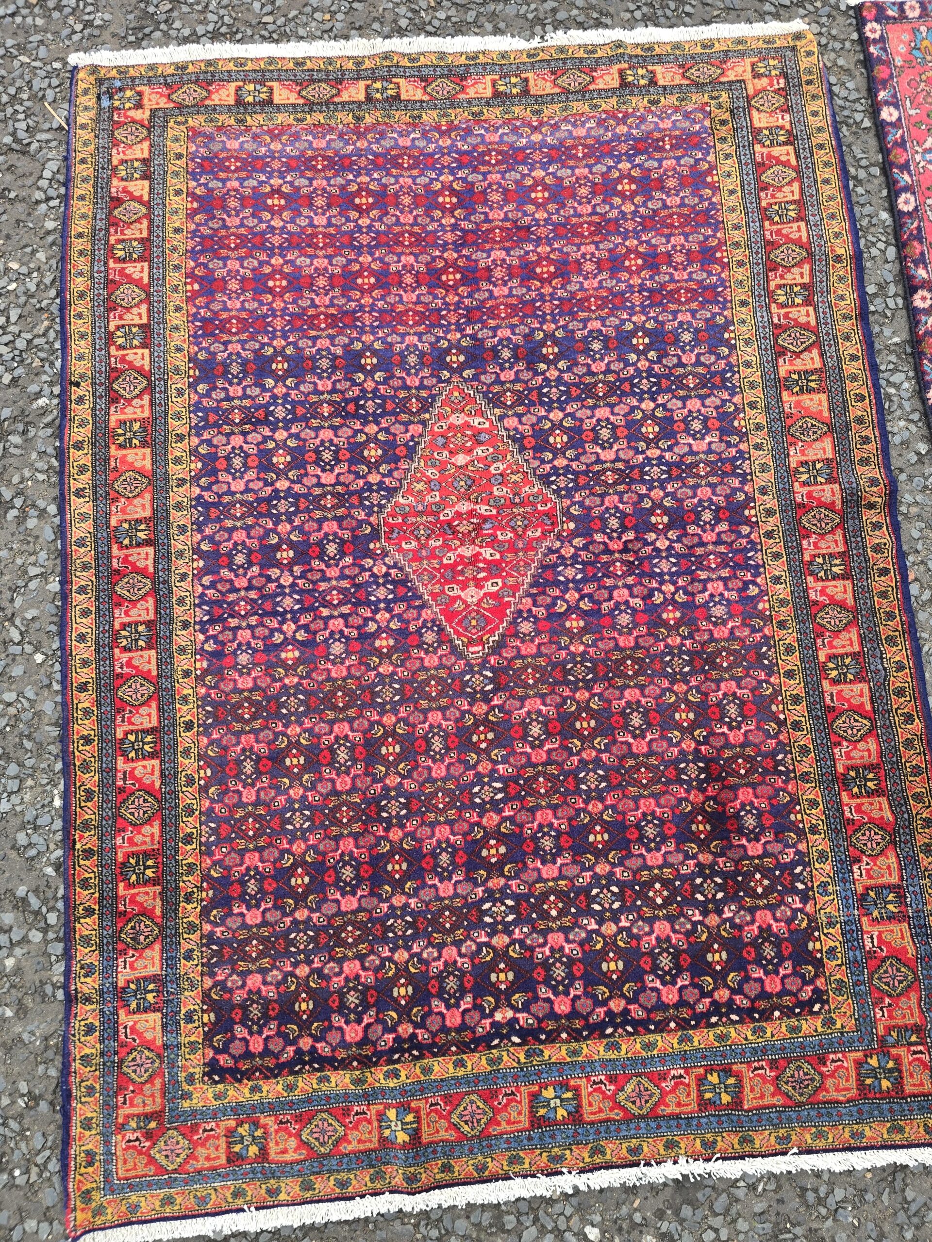 Deep Blue Hand Woven Persian Rug with All Over Design – JRJ12