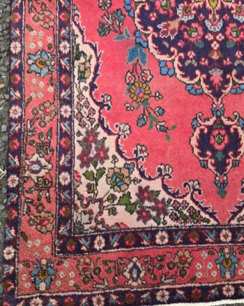 Vintage Handwoven Persian Tabriz Rug with Red Ground – JRJ13