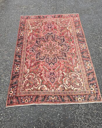 Large Terracotta and Red Ground Persian Hariz Carpet- JRJ19