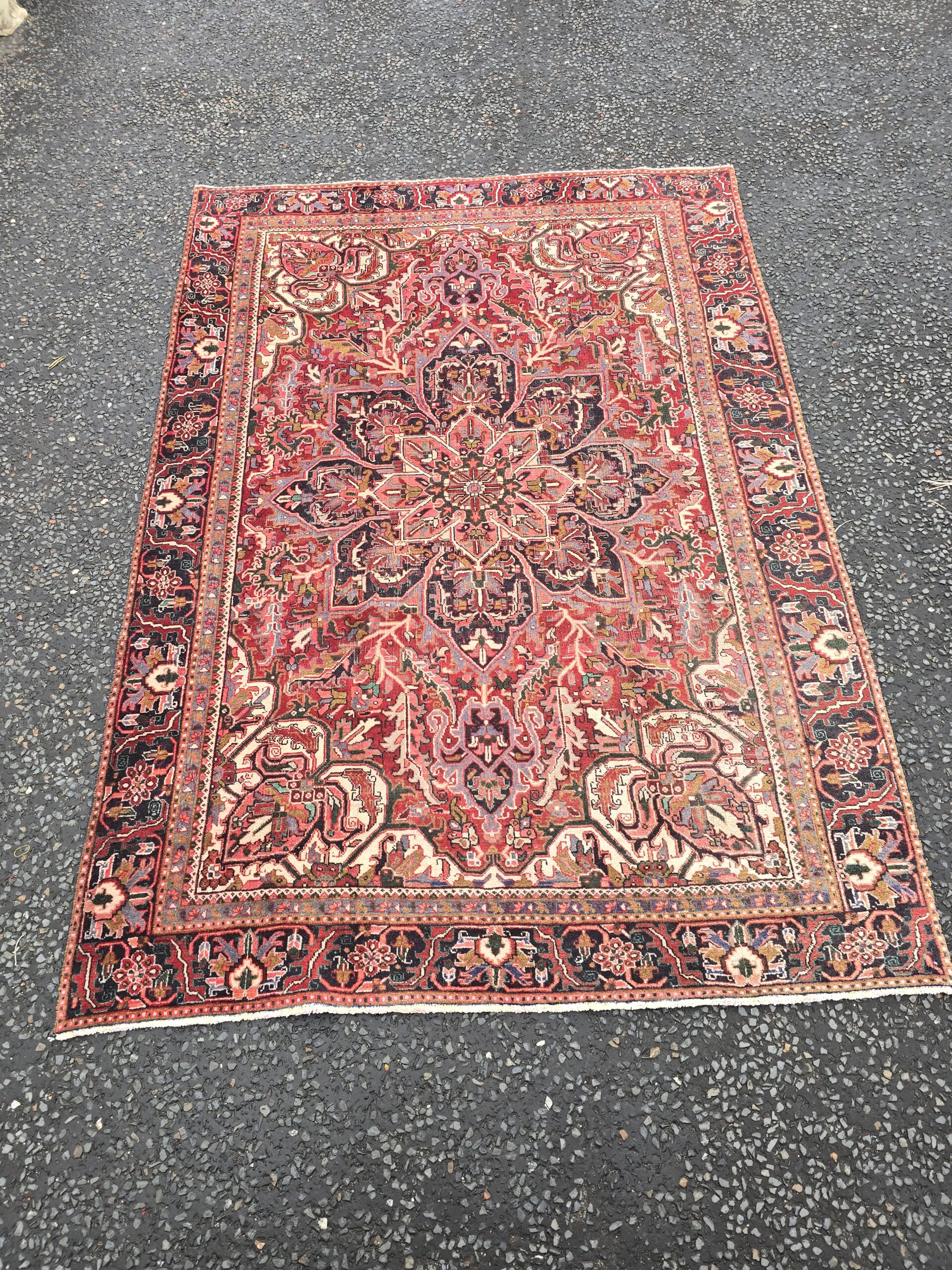Large Terracotta and Red Ground Persian Hariz Carpet- JRJ19
