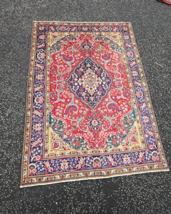 Fine Hand Woven Persian Tabriz Medallion Pattern Wool Carpet – JRJ22
