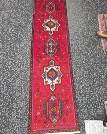 Iranian Hand Woven Red Wool Tabriz Runner Rug – JRJ27
