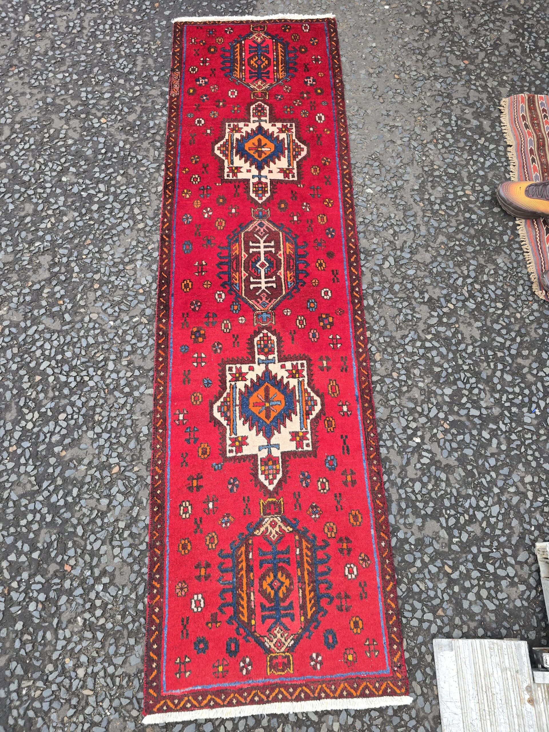 Iranian Hand Woven Red Wool Tabriz Runner Rug – JRJ27