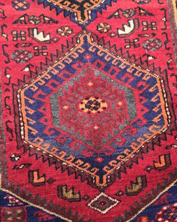 Persian Hamadan Treble Medallion Hand Woven Wool Runner Rug – JRJ28
