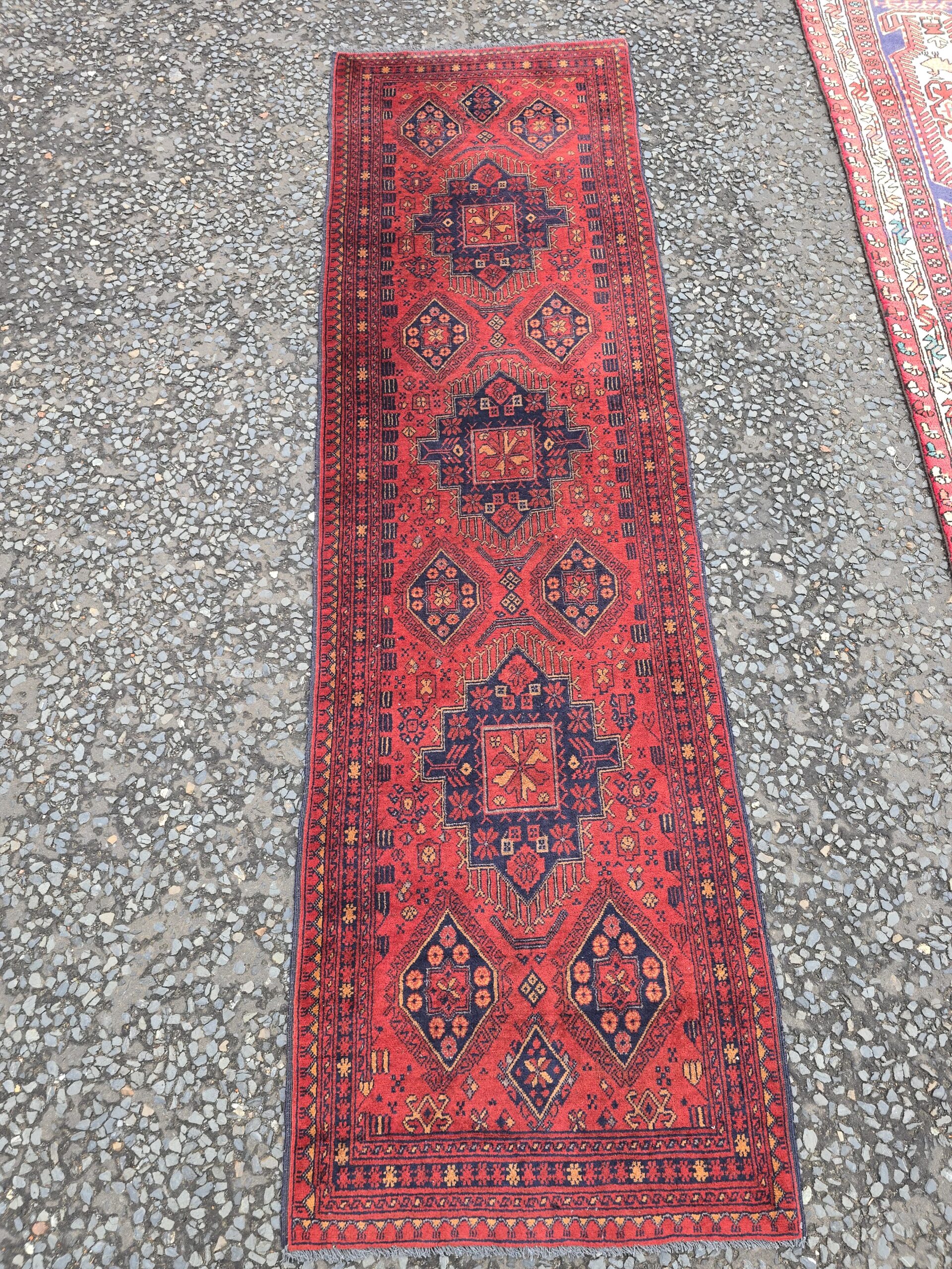Afghan Tabi Terracotta Ground Fine Woven Runner Rug – JRJ34