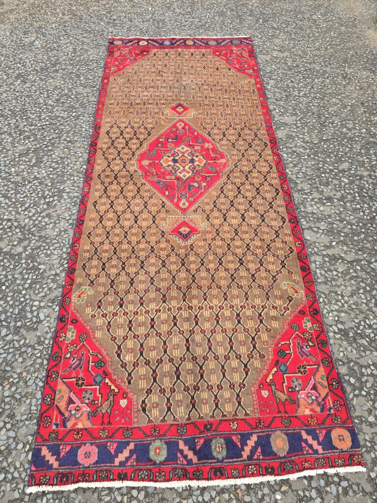 Handwoven Persian Koliai Runner Rug with Medallion Pattern - JRJ36
