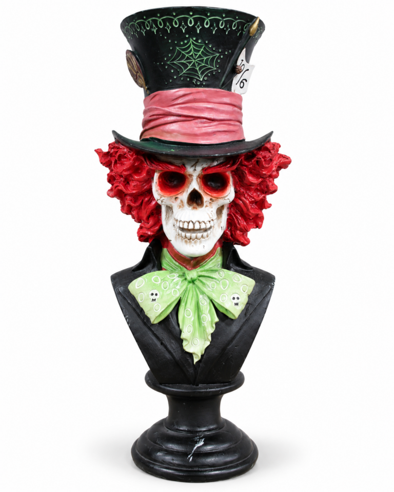 Mad Hatter Skeleton Bust Ornament – 39cm