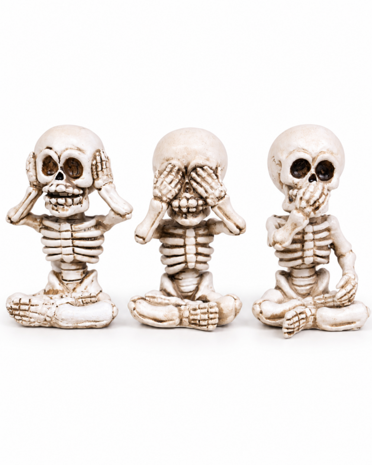Hear, See and Speak No Evil Skeleton Figurines – Set of 3, 11cm