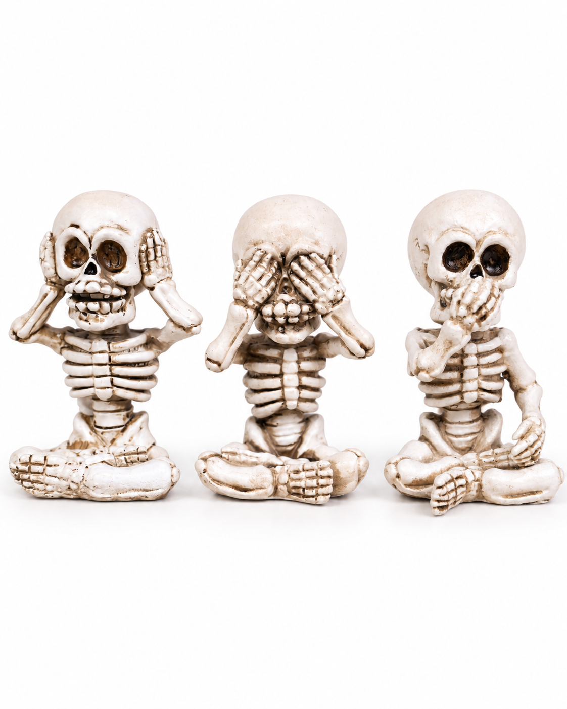 Hear, See and Speak No Evil Skeleton Figurines – Set of 3, 11cm