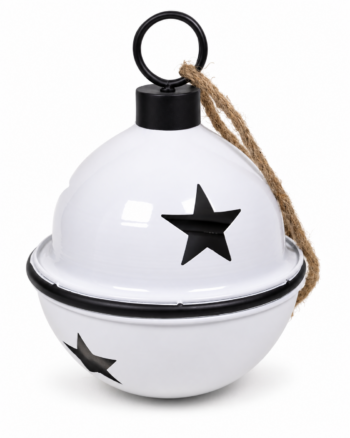 White Light-Up Metal Christmas Bauble Lantern – 30cm