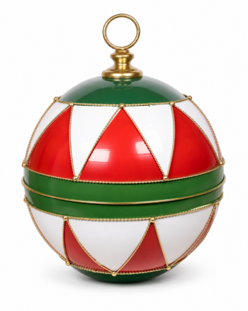 Large Harlequin Metal Christmas Floor Bauble – 80cm