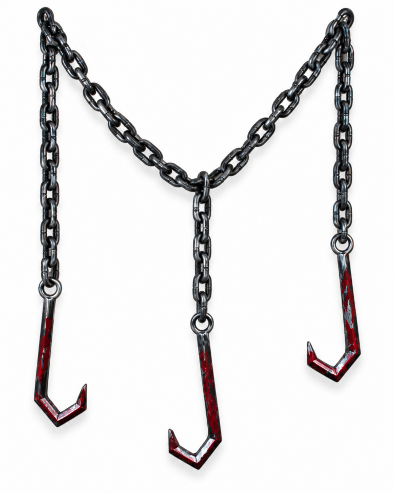 Halloween Prop Chain with 3 Bloodied Decorative Hooks