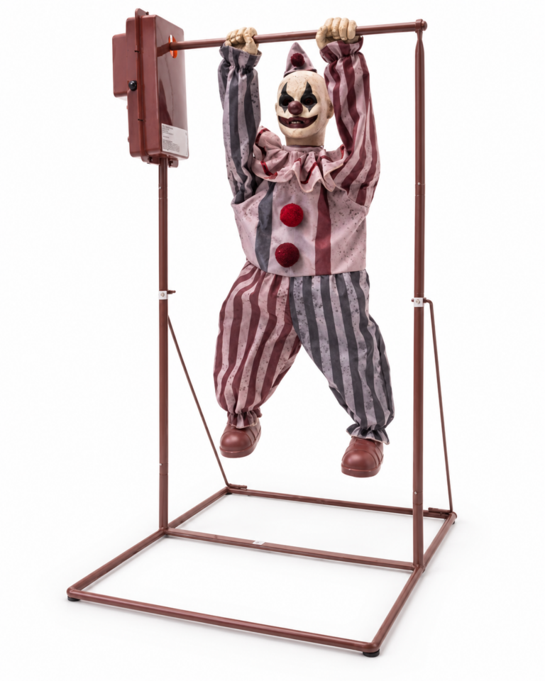 Animated Acrobat Clown Halloween Prop with Frame – 97cm