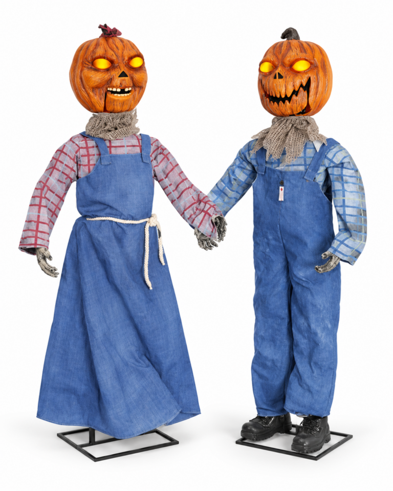 Animated Pumpkin Twins Halloween Figures – 115cm, Set of 2