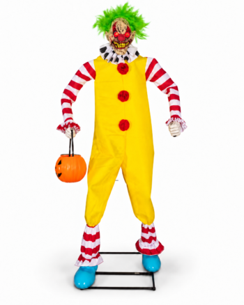 Animatronic Killer Clown Halloween Decoration with Light Up Eyes