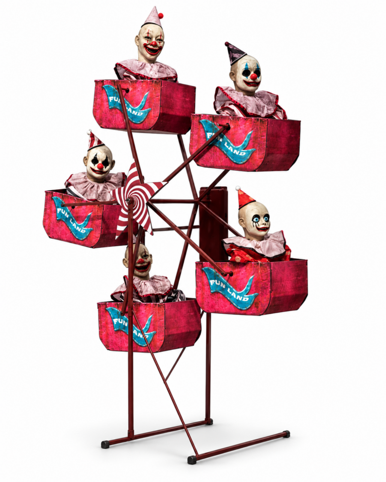 Animated Clown Ferris Wheel Halloween Prop