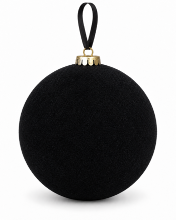 Black Flocked Christmas Bauble – 15cm