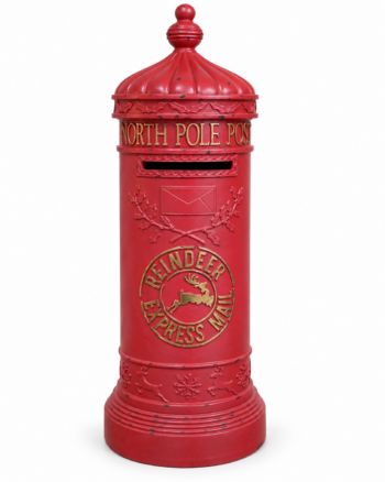 Red North Pole Christmas Post Box with Gold Lettering – 77cm