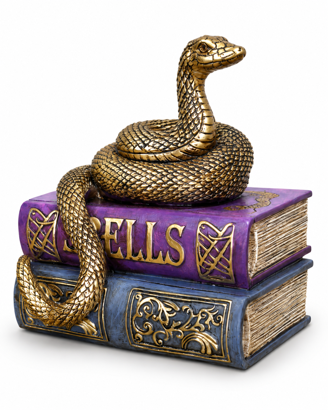 Snake On Spell Books Gothic Ornament