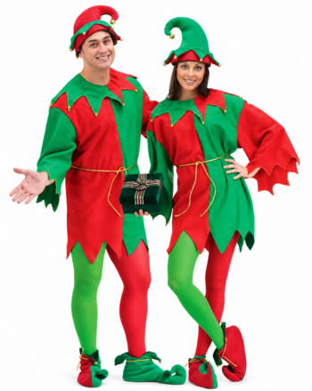 Adult Christmas Elf Costume Set – Red and Green