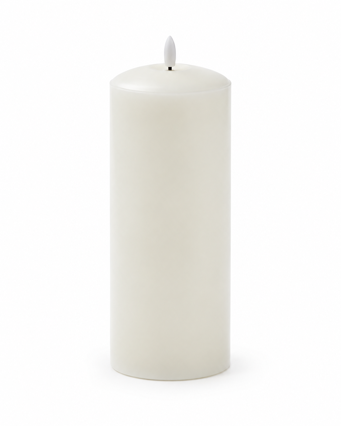Ivory LED Wax Pillar Candle with 3D Flame – 10cm x 25cm