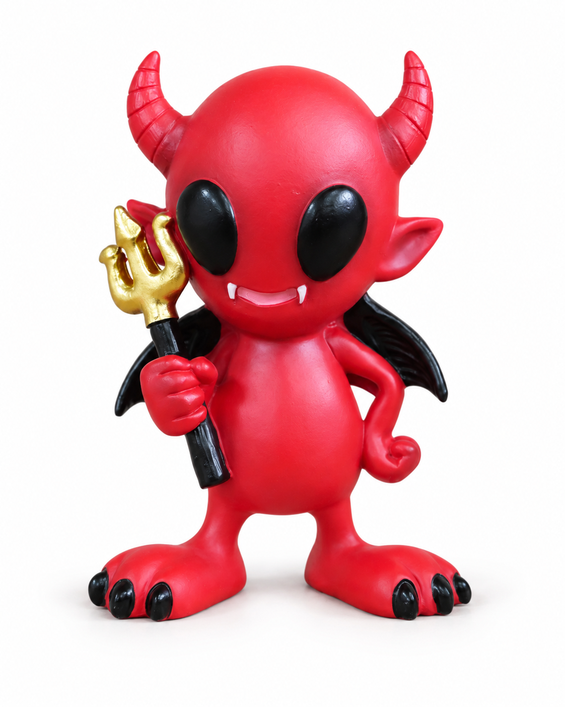 Little Red Devil Figurine with Gold Trident – 13cm