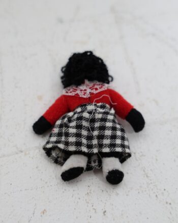 Small Fabric Golly Doll with Gingham Skirt and Red Top