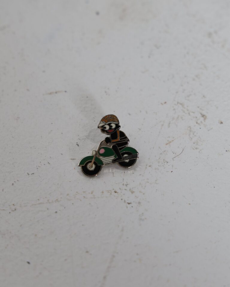 Vintage Enamel Robertson Golly Motorcycle Rider Badge