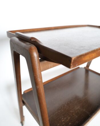 Mid Century Style Wooden Drinks Trolley with Removable Tray