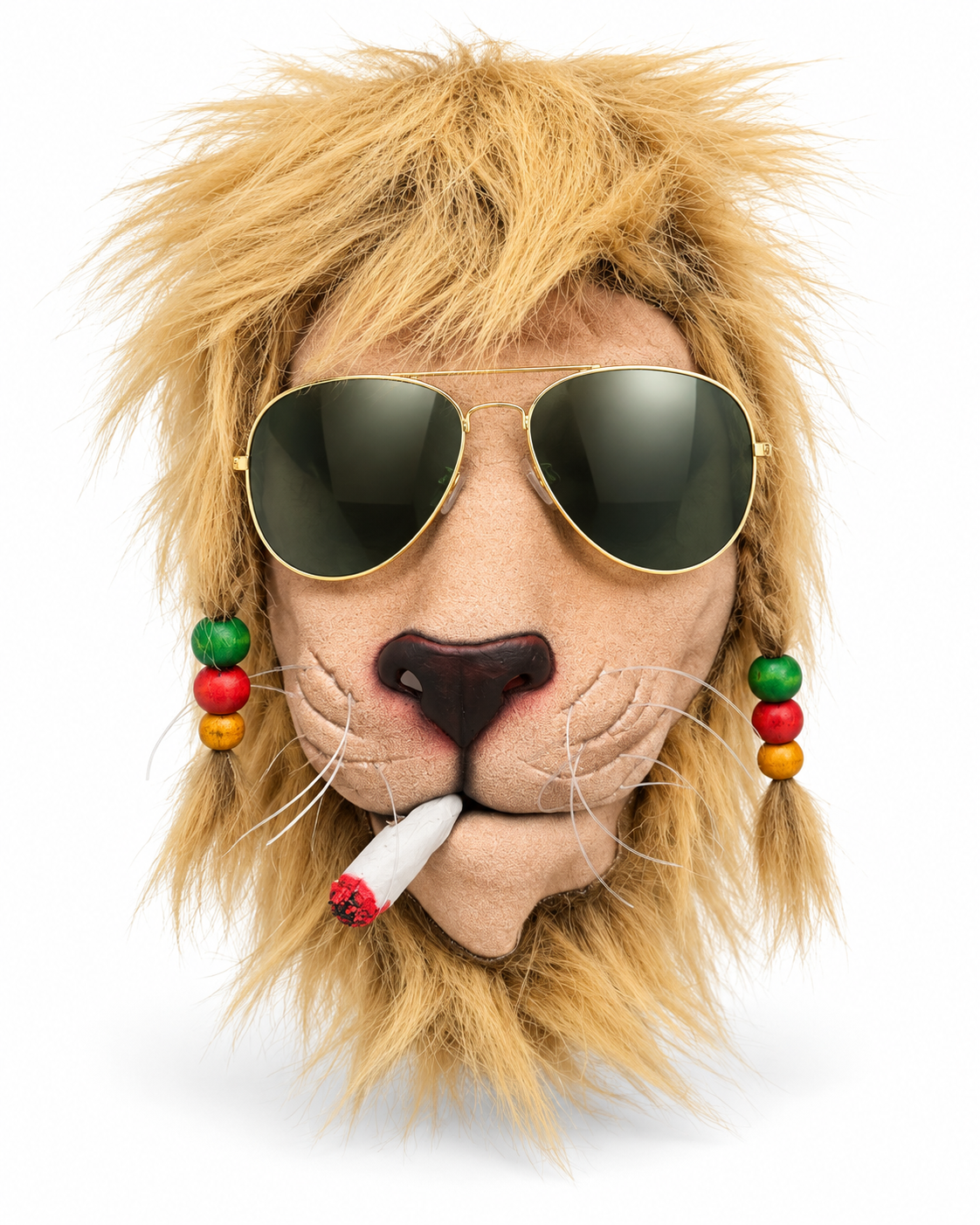Rubber Johnnies Rasta Lion Costume Mask