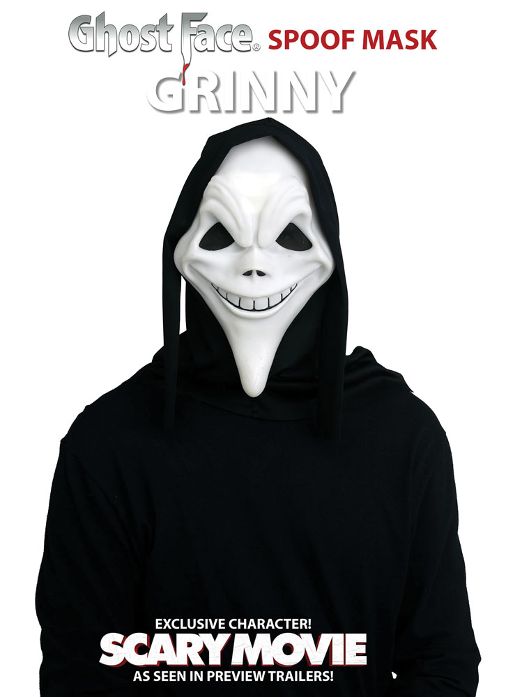 Grinny Scary Movie 6 Spoof Mask with Shroud