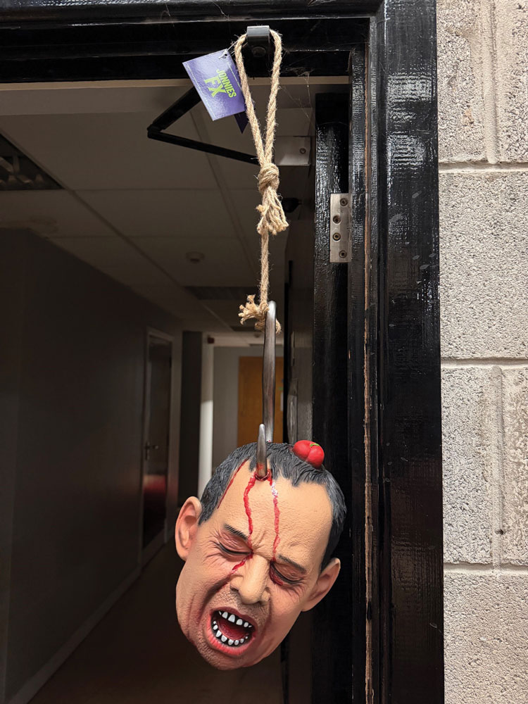 Severed Head with Hook Halloween Prop