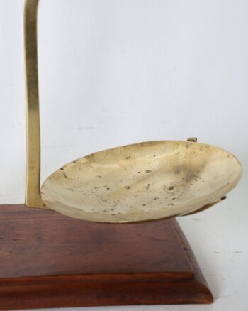 W and T Avery Ltd Brass Balance Scales on Wooden Base