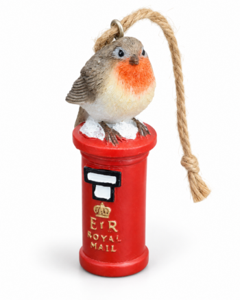 Robin on Postbox Christmas Bauble – 8cm