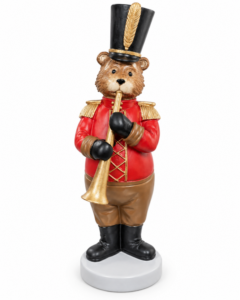 Christmas Bear Playing Horn Figurine – 30cm