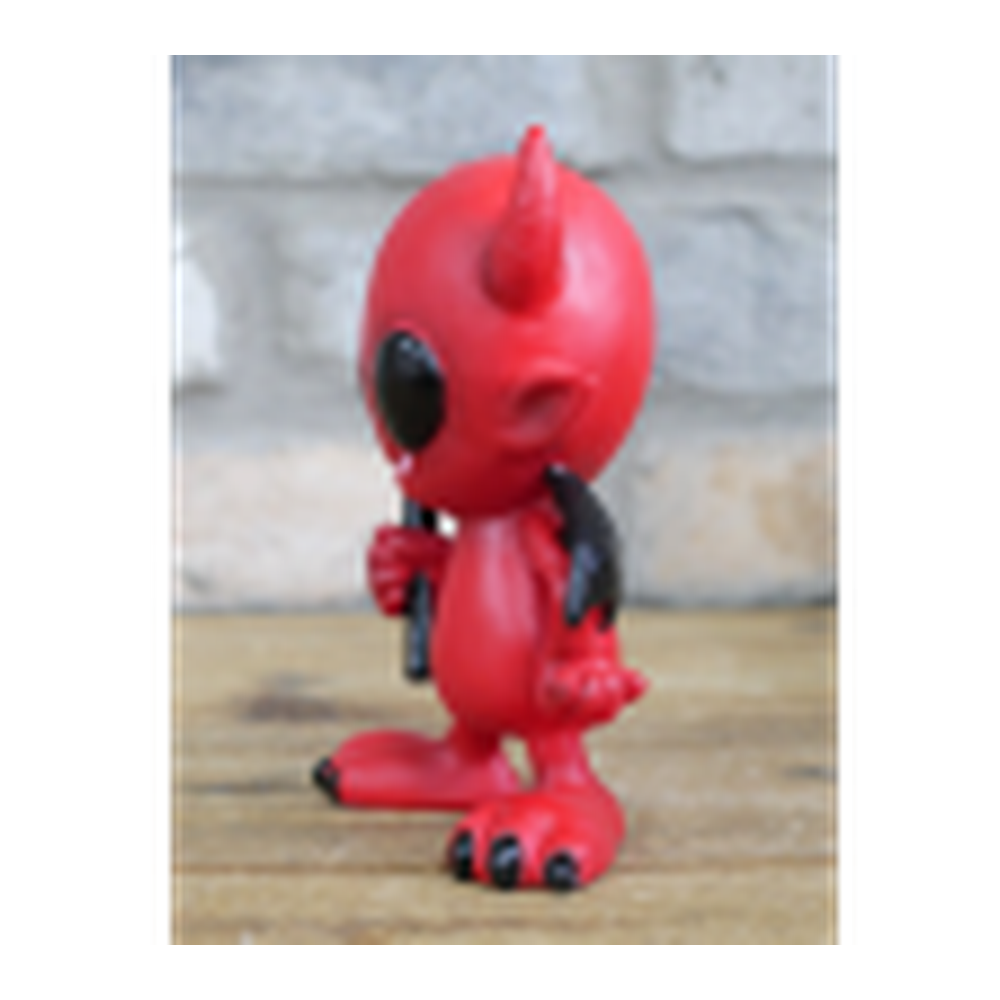 ゲームキャラクター Zimomo Titan Rood (Devil) Little Red Devil Figurine with Gold Trident – 13cm | OTSE