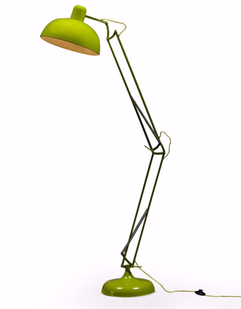 Extra Large Desk-Style Floor Lamp – Lime Green with Yellow Flex