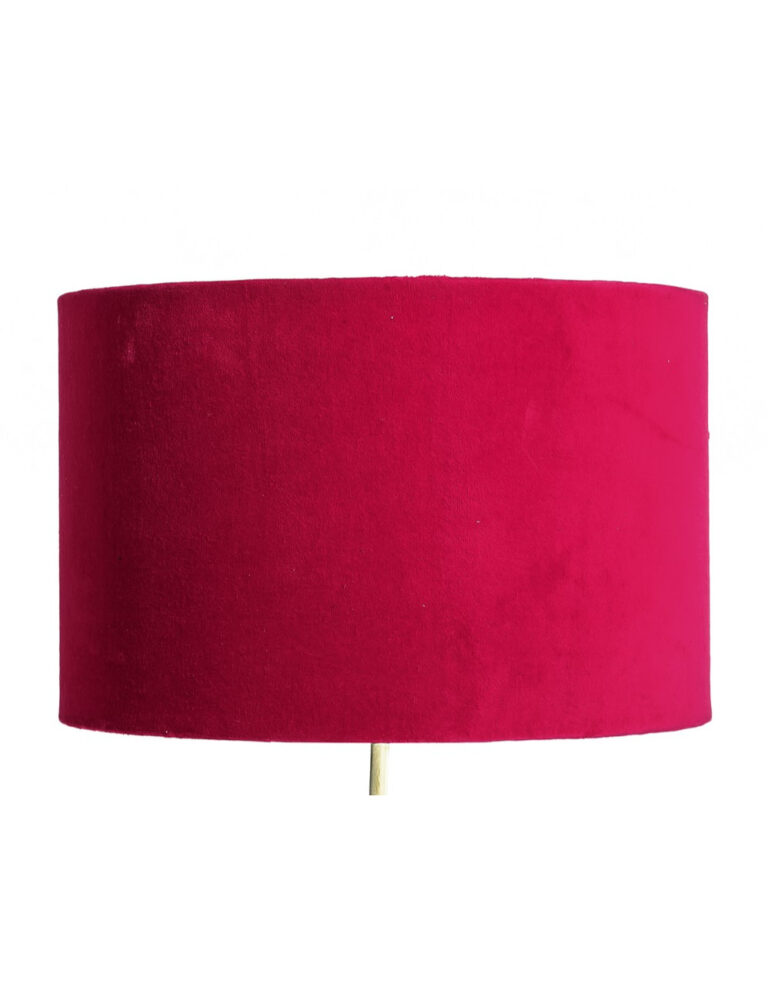 Pink Velvet Cylinder Lampshade with Gold Lining – 40cm